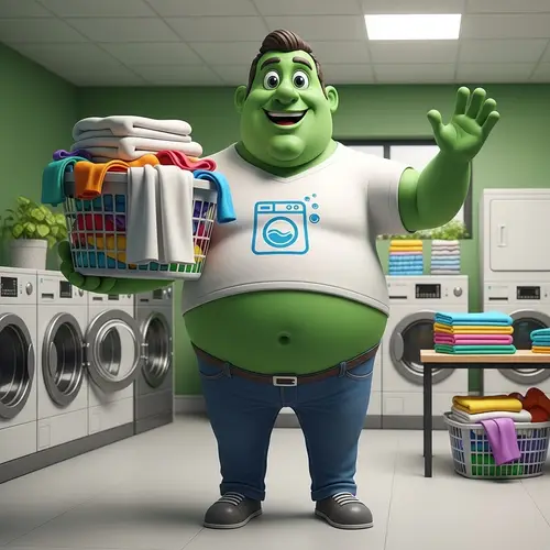 Eye-Catching Laundry Mascot Design