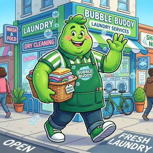 Eye-Catching Laundry Mascot Design