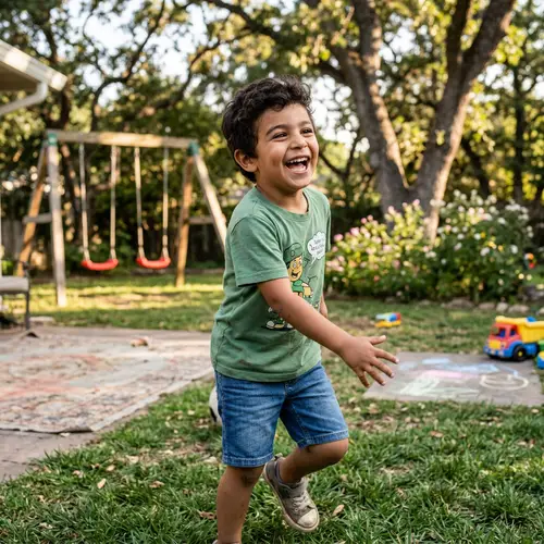 Joyful Child in Growth and Laughter