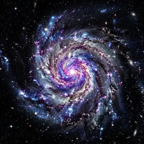 Galaxy Abstract Art | Swirling Blues, Purples, Silvers Stars