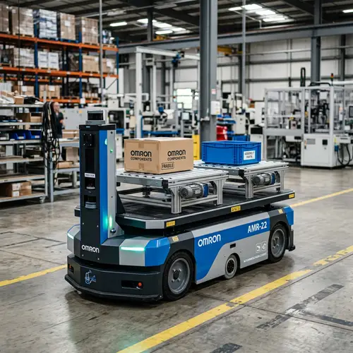 Advanced Omron AMR Transport Robot with Twin Roller Conveyors