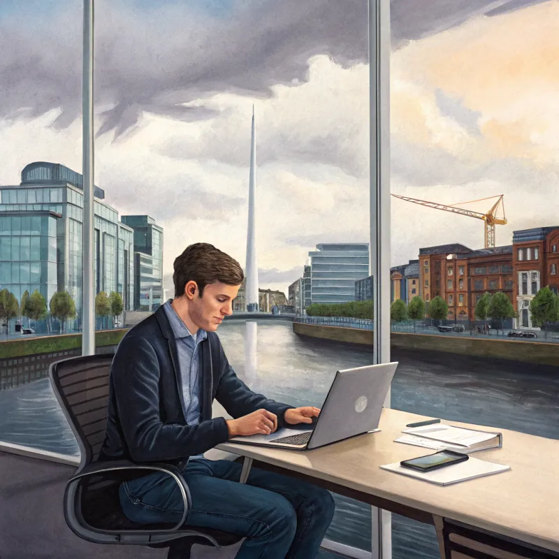 Oil Canvas Painting of a Developer in Dublin Oil Canvas Painting of a Developer in Dublin