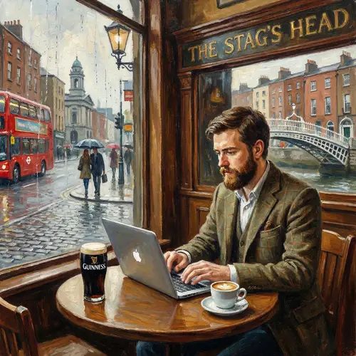 Oil Canvas Painting of a Developer in Dublin
