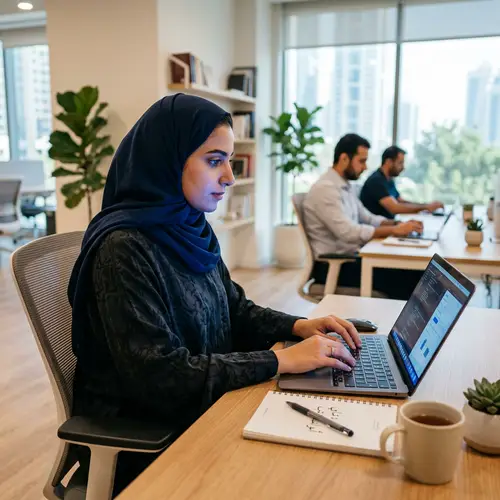 Hijabi Woman Working on Laptop | Modern Technologically-Savvy Professional