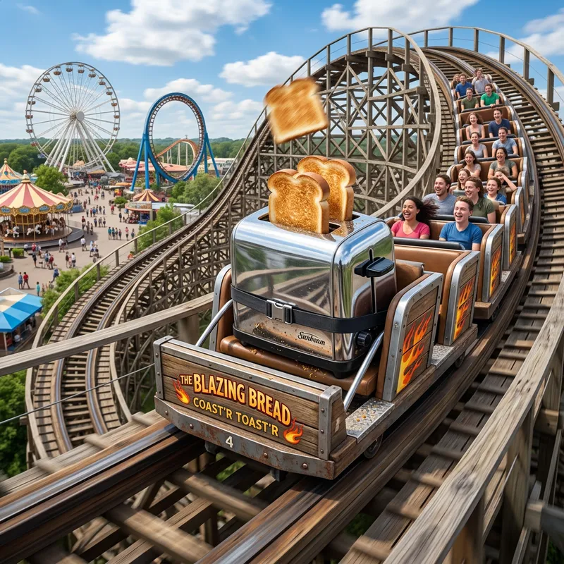 Toaster on a Rollercoaster Fun Toaster on a Rollercoaster Fun