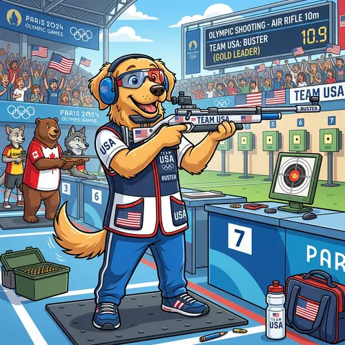 Cartoon Dog Competes for Team USA in Olympics