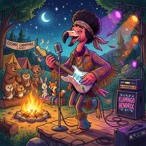 Flamingo Jimi Hendrix Concert by Campfire