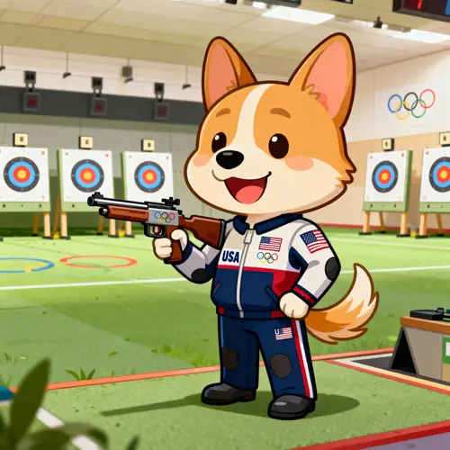 Cartoon Dog Competes for Team USA in Olympics