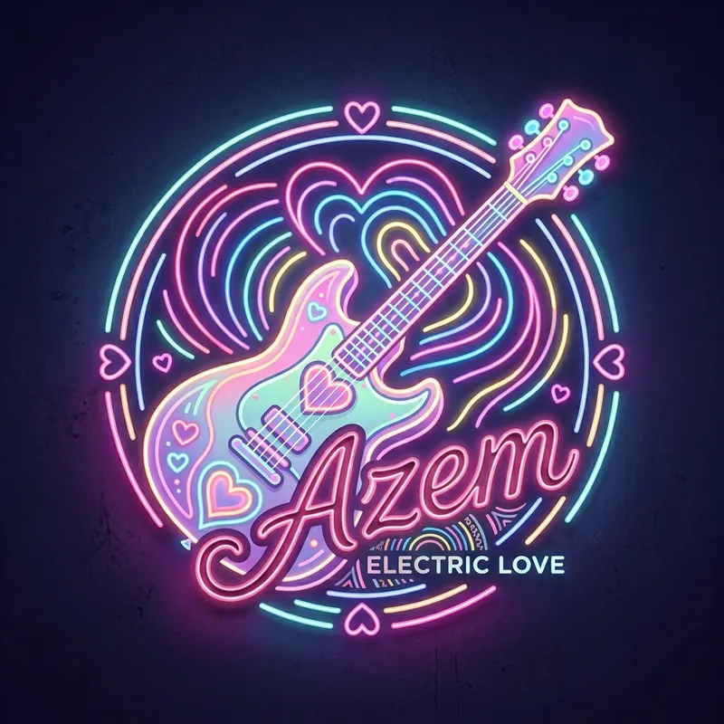 Modern Electric Guitar Logo Design - Azem