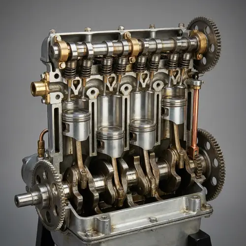 Detailed Mechanical Engine Image | Inner Workings and Pistons