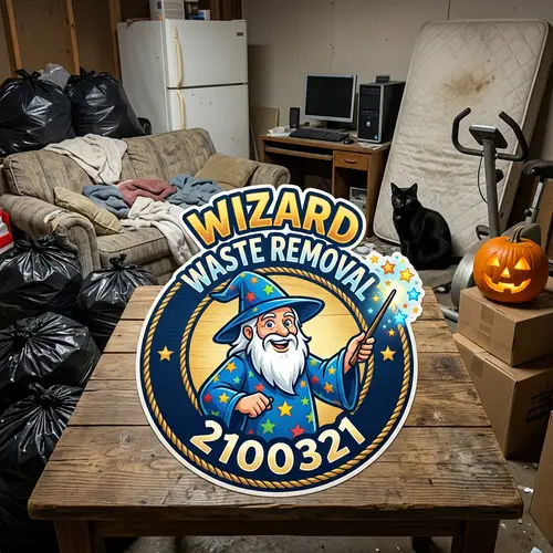 Smiling Wizard Logo with Colorful Stars