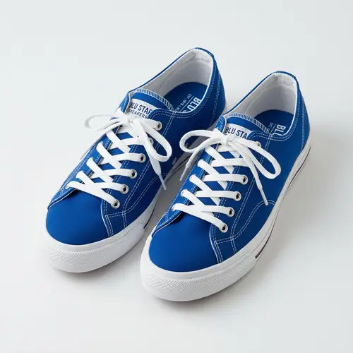 Blue Lace-Up Canvas Sneakers | Modern Design