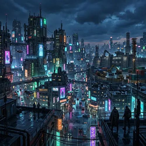 Futuristic Cityscape | Cyberpunk Aesthetics at Evening Brink