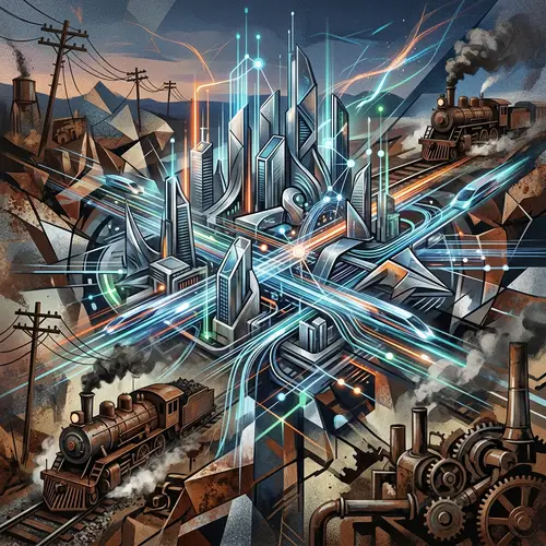 Abstract Technological Advancements | Futuristic City & Network Flow