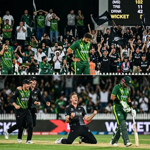 Dramatic Cricket Scene: Pakistan vs New Zealand T20 Match