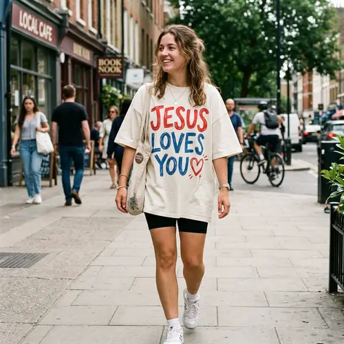 Oversized T-Shirt with JESUS Love You
