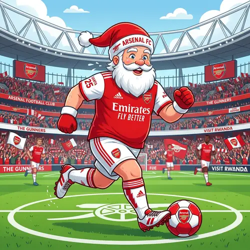 Santa Claus Football Clipart for Arsenal Fans