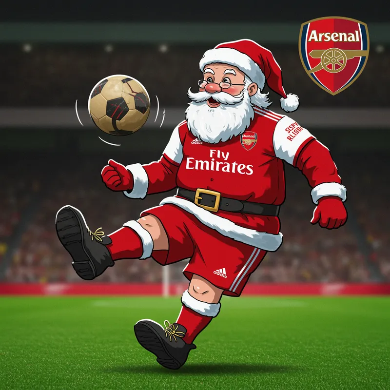 Santa Claus Football Clipart for Arsenal Fans