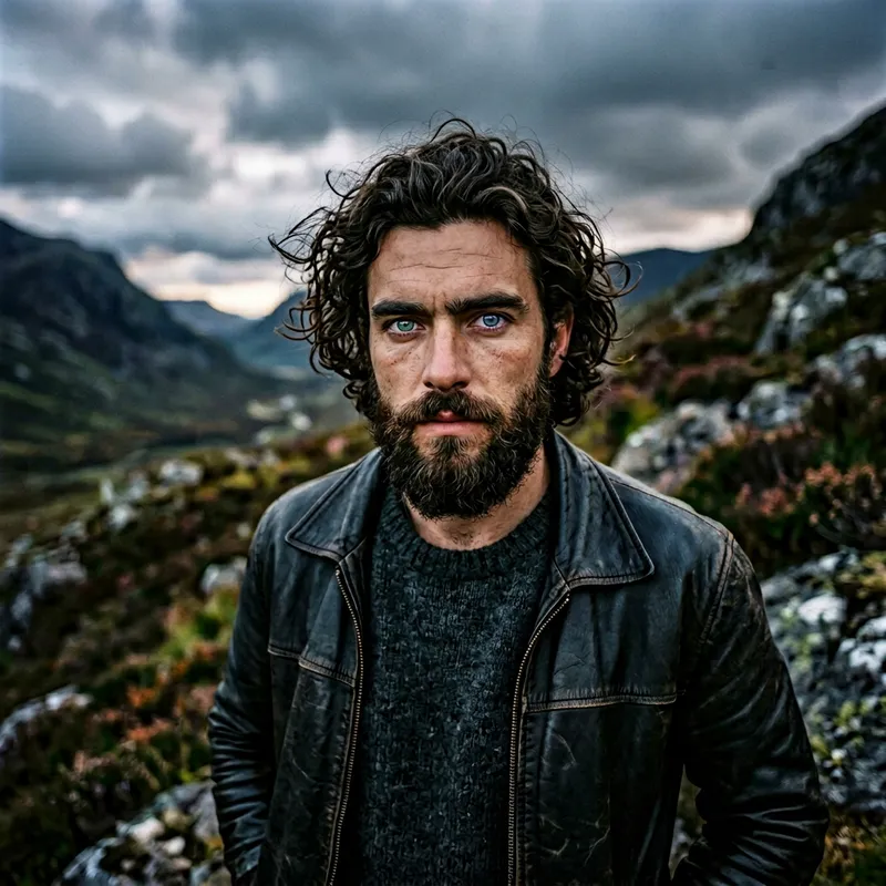 Mysterious Dark-Haired Man with Striking Eyes Mysterious Dark-Haired Man with Striking Eyes