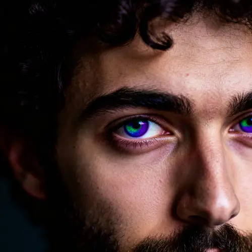 Mysterious Dark-Haired Man with Striking Eyes