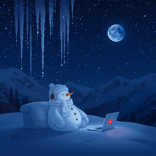Elegant Snowman Night Scene with YouTube