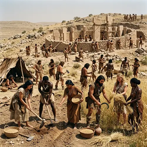 Ancient Hunter-Gatherer Farming Scene at Göbeklitepe