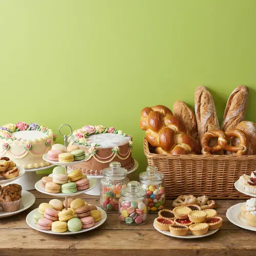 Vibrant Lime-Colored Bakery Delights | Sweet Treats Galore