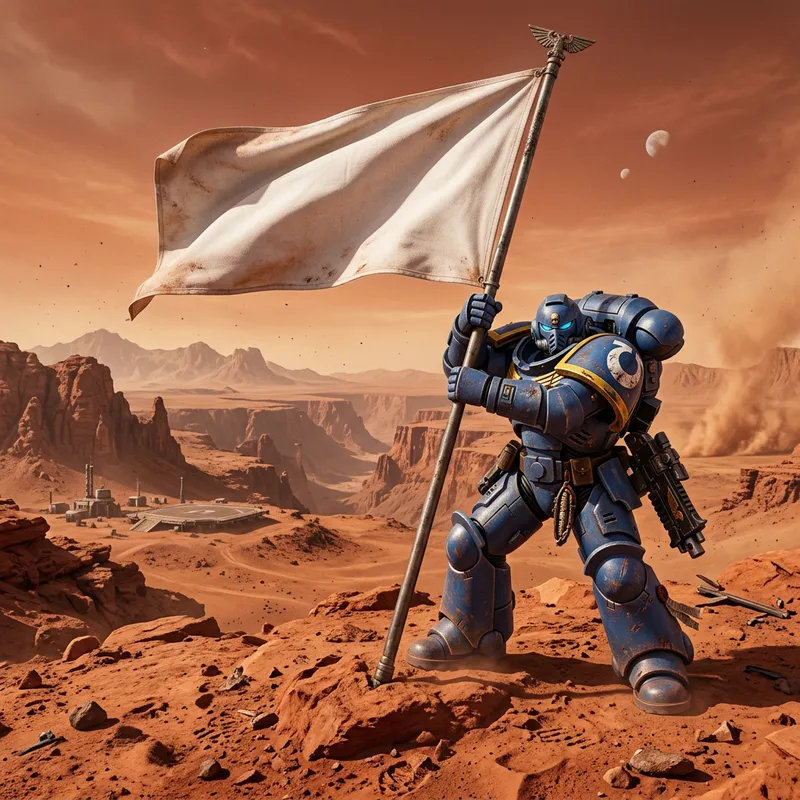 Ultramarine Astartes on Red Desert Planet