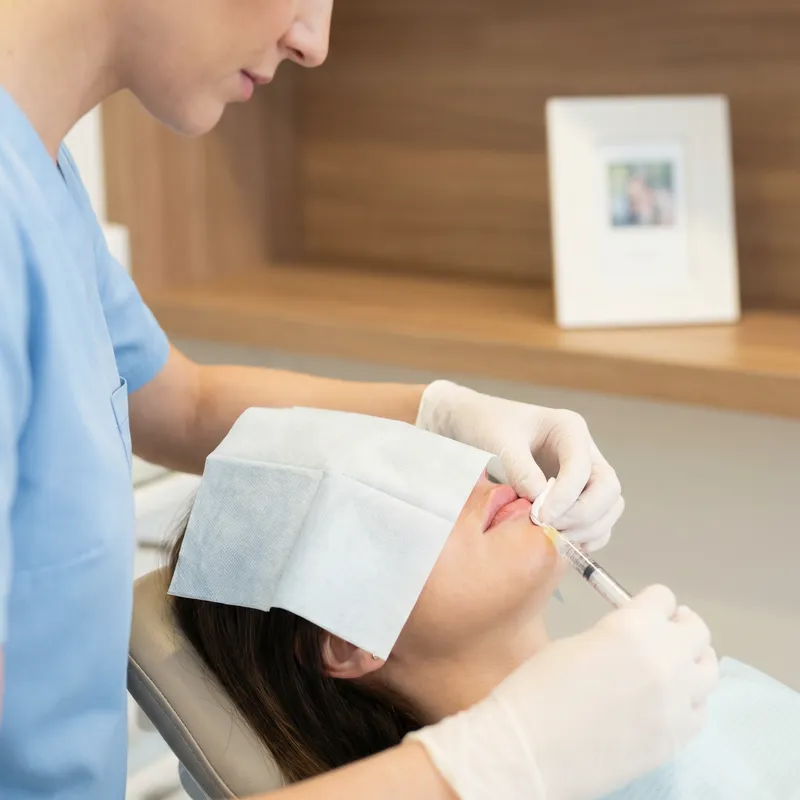 Lip Injection with White Photo Frame | Expert Service