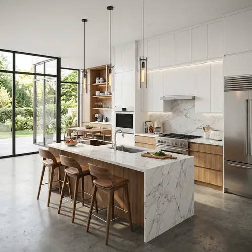 Contemporary 3D Kitchen Design & Visualization