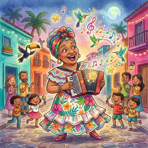 Colorful Illustration Inspired by Latin American Music Influences