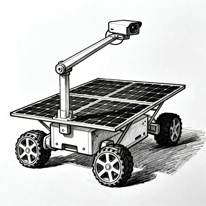 Solar-Powered Wheeled Robot with Camera Beam