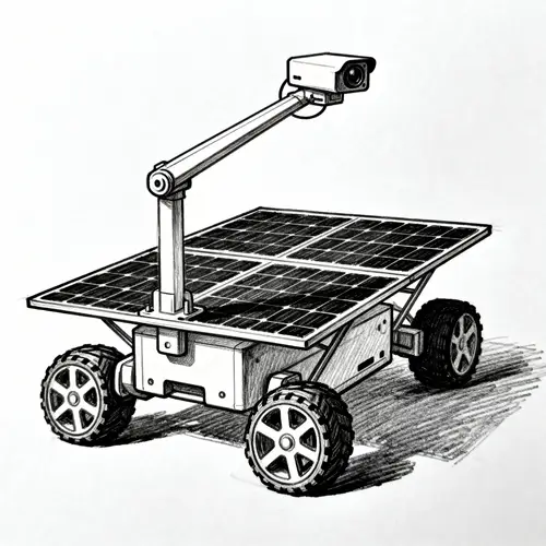 Solar-Powered Wheeled Robot with Camera Beam