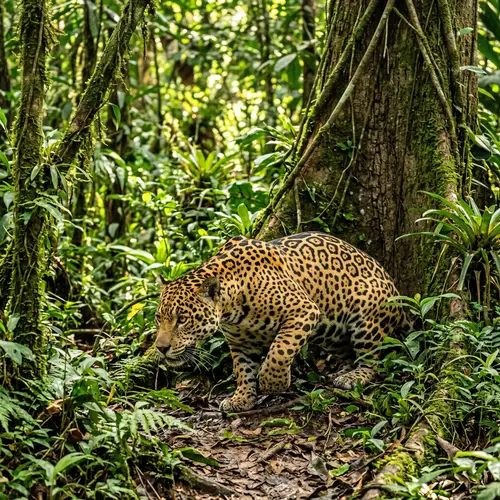 Jungle Jaguar: Majestic Predator in Tropical Rainforest