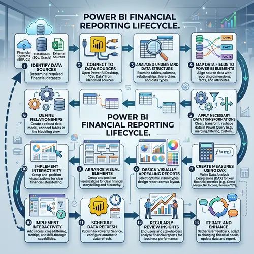 Power BI Financial Report Creation Guide: Data Collection, Transformation, Metrics, and Visualization