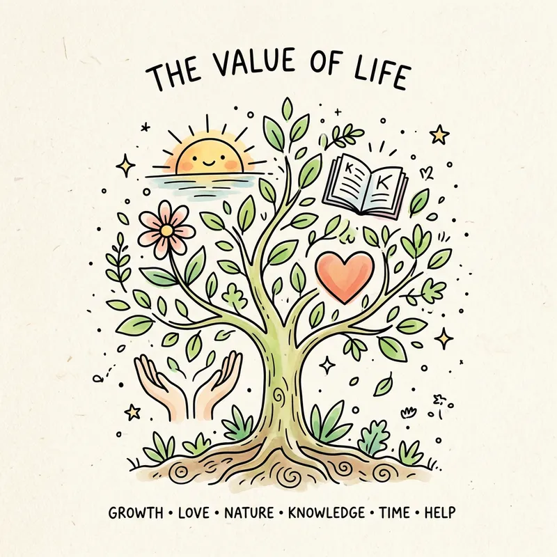 Simple Doodle Art Celebrating Life's Importance Simple Doodle Art Celebrating Life's Importance