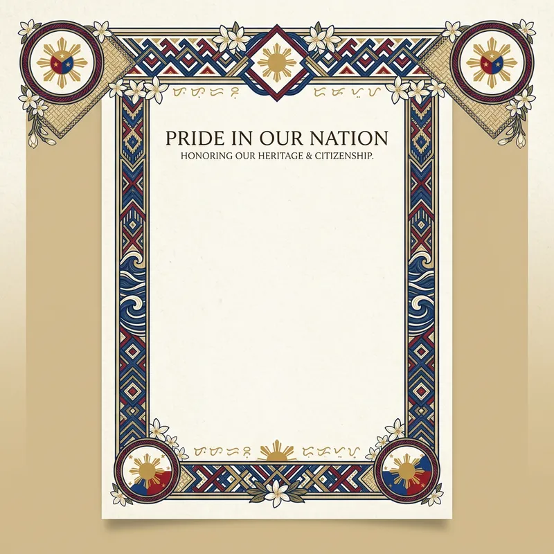 Proud Filipino Citizen Poster Border Design