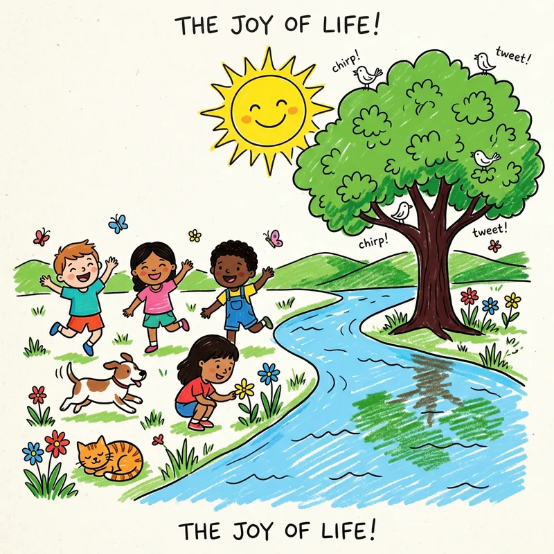 Cute Doodle Drawing on the Importance of Life Cute Doodle Drawing on the Importance of Life