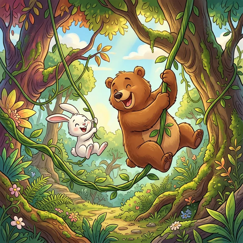 Bear and Bunny Playtime: A Cartoon Adventure