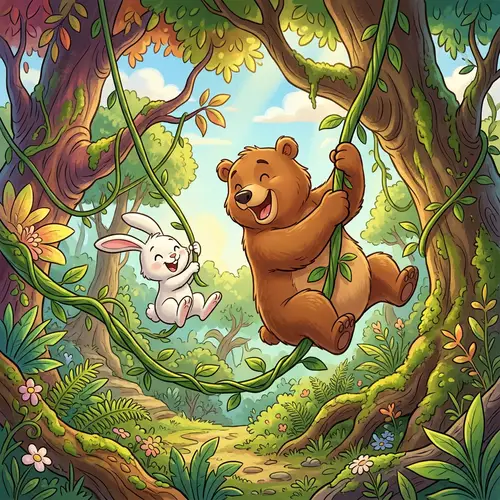 Bear and Bunny Playtime: A Cartoon Adventure