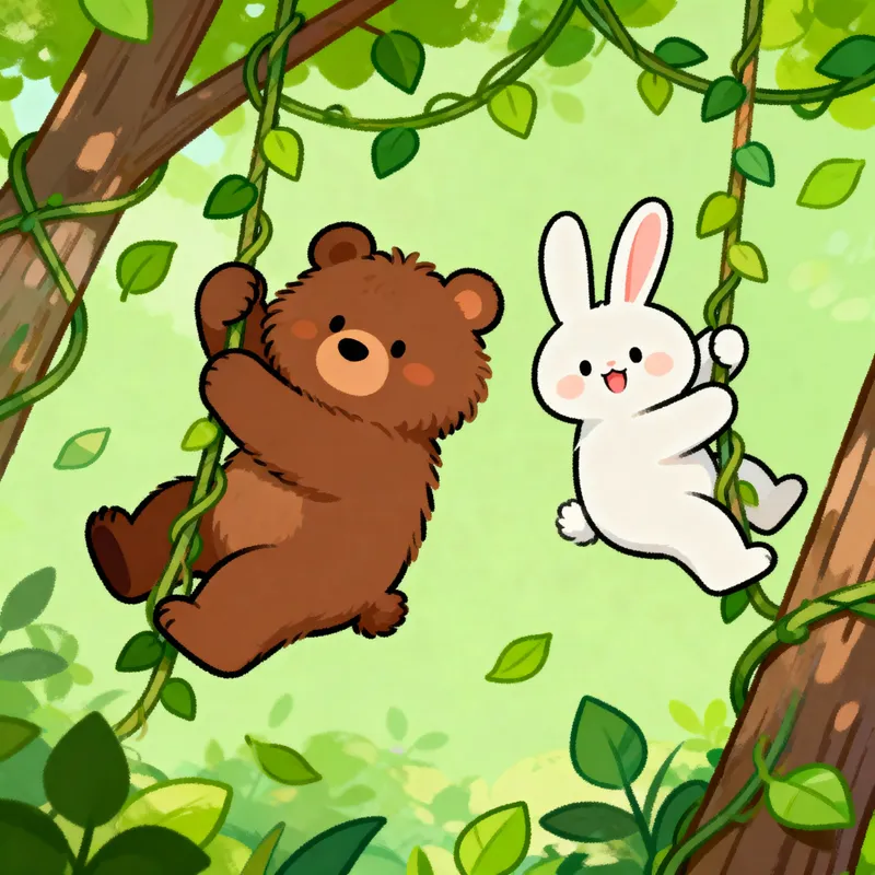 Bear and Bunny Playtime: A Cartoon Adventure
