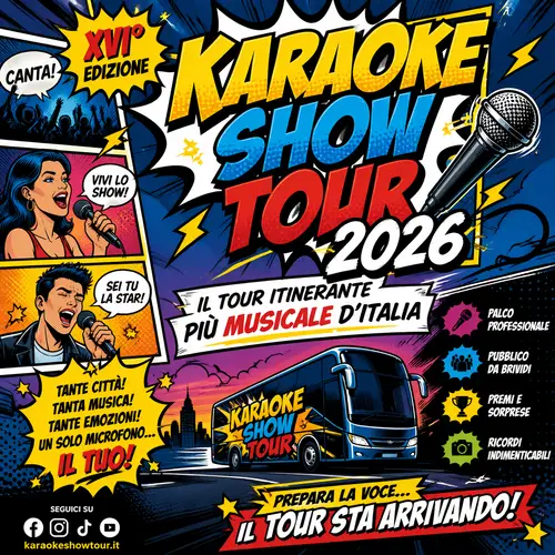 Karaoke Show Tour 2026 - XVI Edition | Italy's Musical Journey