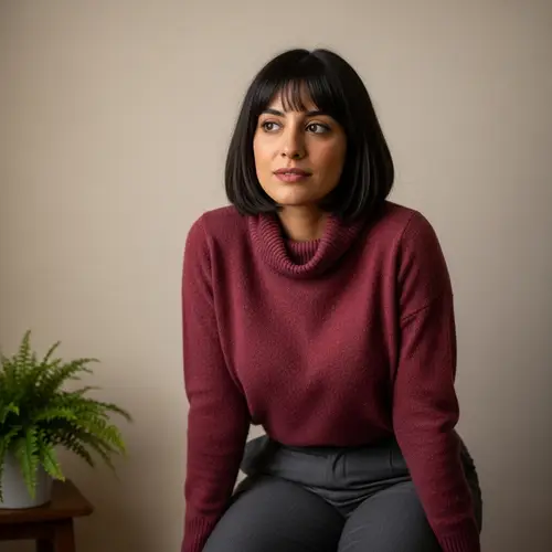 Elegant Middle Eastern Woman with Bobbed Hairstyle