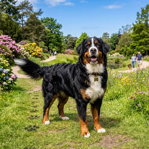 Friendly Canine with Lustrous Coat in Scenic Park | XYZ Pets