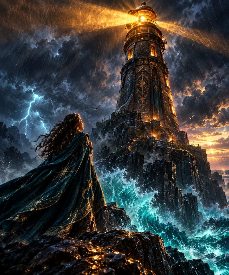 Epic Digital Art of an Ancient Lighthouse Epic Digital Art of an Ancient Lighthouse