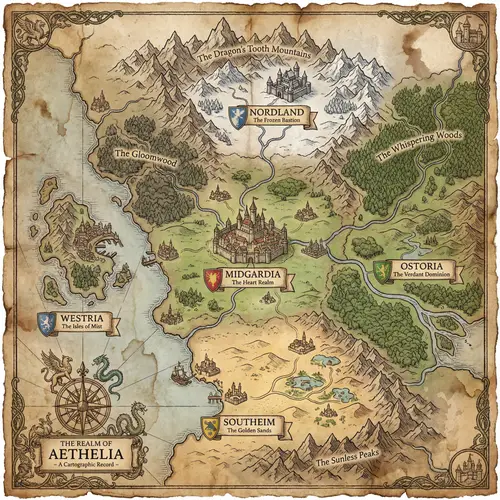 Fantasy Map for RPG Campaigns - Hand-Drawn Style