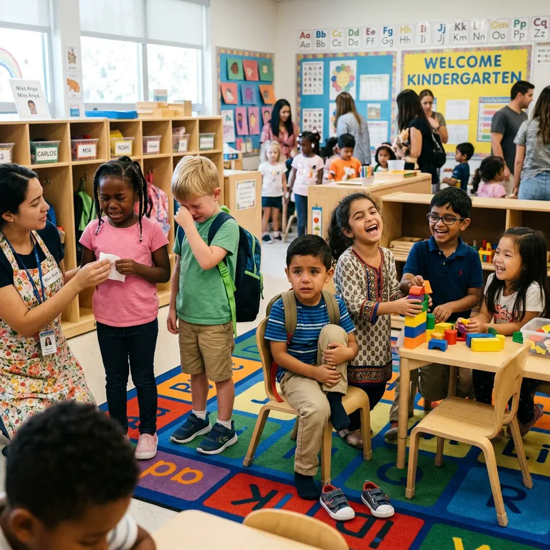 Children's First Day at Kindergarten: Crying, Playing, Fear Children's First Day at Kindergarten: Crying, Playing, Fear