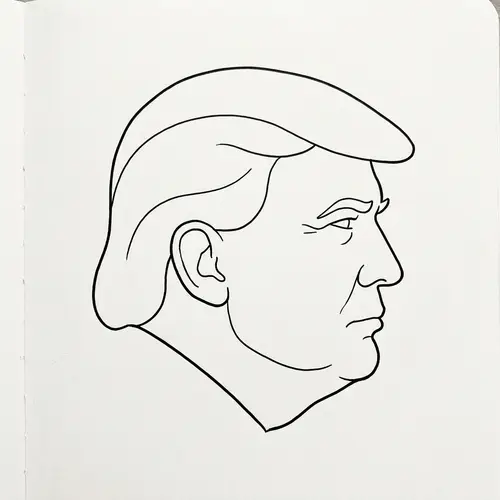 Outline Drawing of Trump's Head Profile