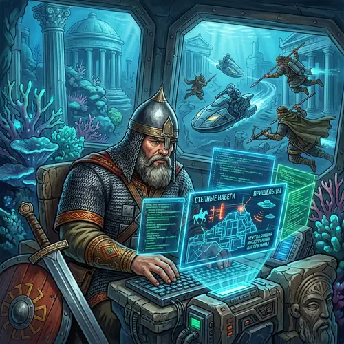 Legendary Slavic Bogatyr Warrior Programming Against Historical and Extraterrestrial Foes