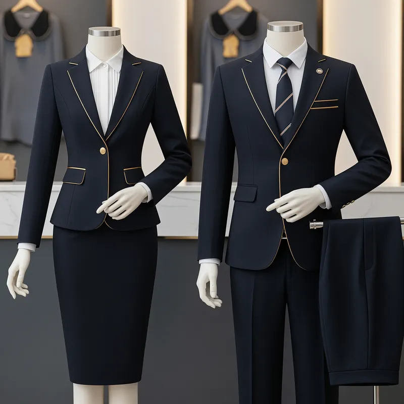 Elegant Dark Receptionist Uniforms for Men & Women